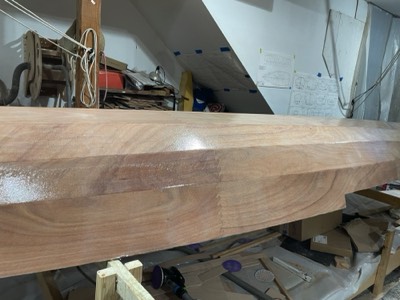  Fill coats are applied to the main hull.  