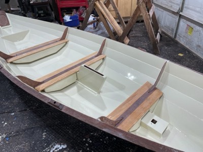  2/18/22 - The boat is ready for varnish. 